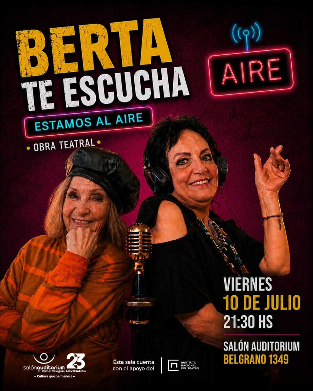 BERTA TE ESCUCHA - 10 de Julio, 21,30 hs.